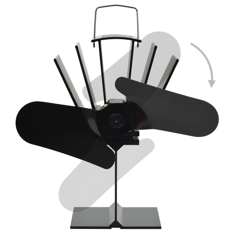 vidaXL fekete hővel meghajtott kétlapátos kandalló ventilátor