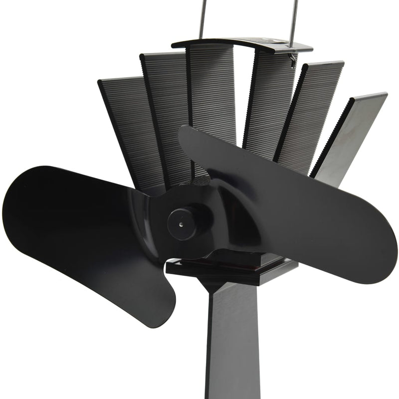 vidaXL fekete hővel meghajtott kétlapátos kandalló ventilátor