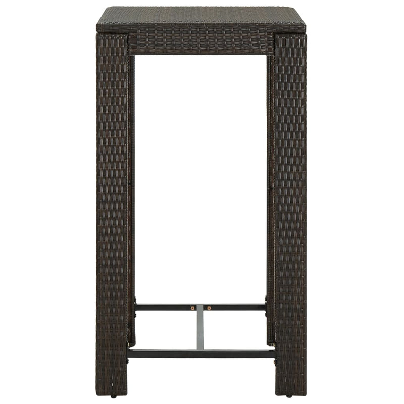 vidaXL barna polyrattan kerti bárasztal 60,5 x 60,5 x 110,5 cm
