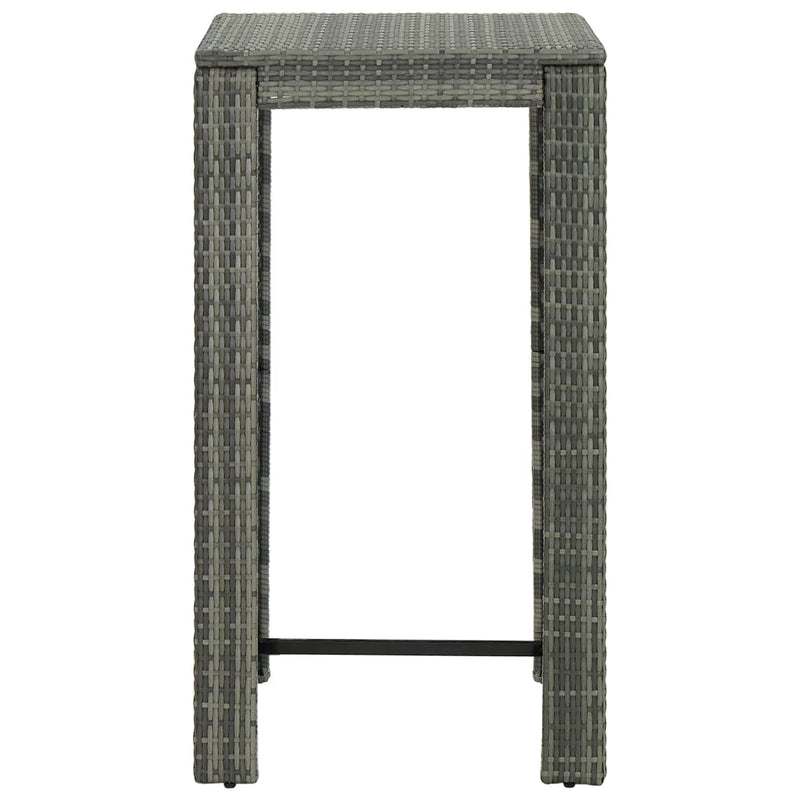 vidaXL szürke polyrattan kerti bárasztal 60,5 x 60,5 x 110,5 cm