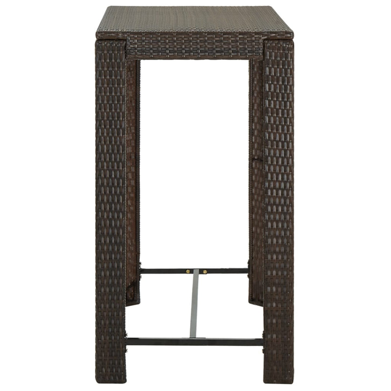 vidaXL barna polyrattan kerti bárasztal 100 x 60,5 x 110,5 cm