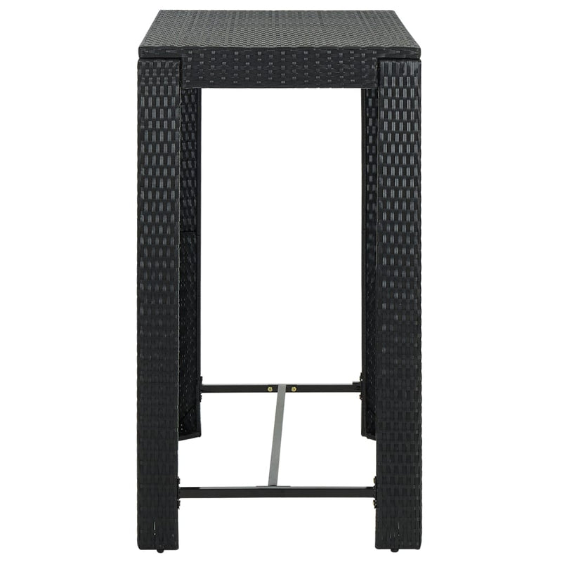 vidaXL fekete polyrattan kerti bárasztal 100 x 60,5 x 110,5 cm