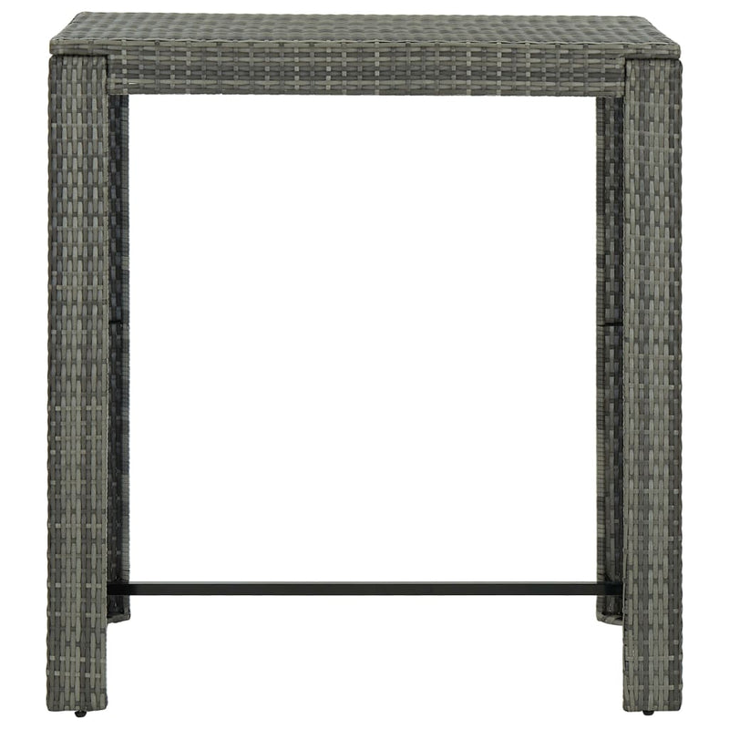 vidaXL szürke polyrattan kerti bárasztal 100 x 60,5 x 110,5 cm