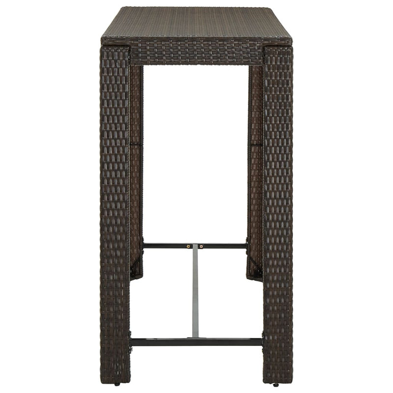 vidaXL barna polyrattan kerti bárasztal 140,5 x 60,5 x 110,5 cm