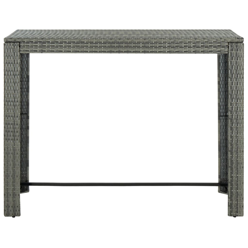 vidaXL szürke polyrattan kerti bárasztal 140,5 x 60,5 x 110,5 cm