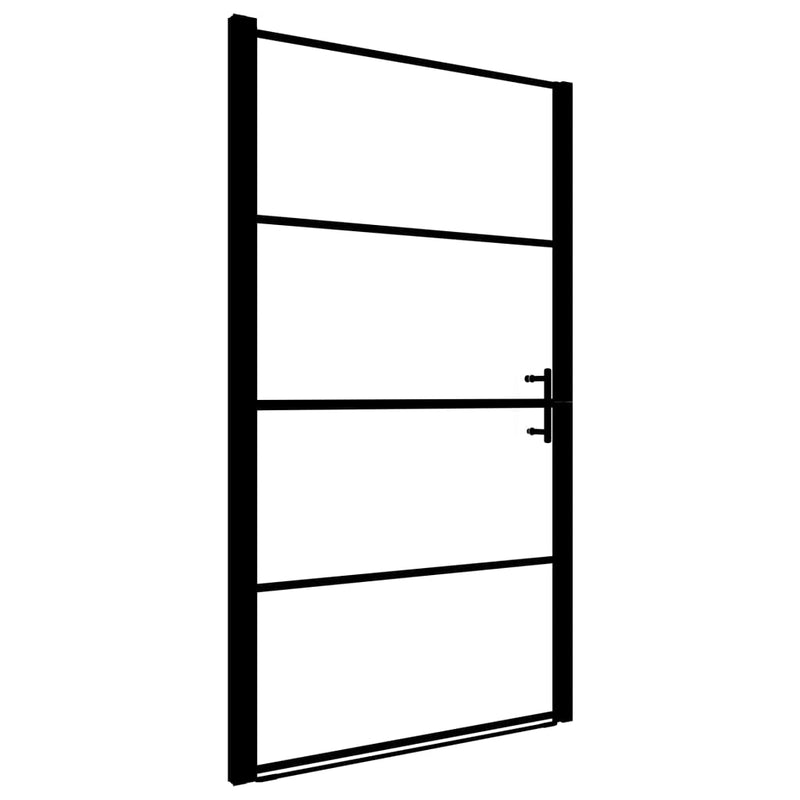 vidaXL fekete edzett üveg zuhanyajtó 100 x 178 cm