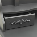 vidaXL szürke császárfa fésülködőasztal-szett ülőkével 75x69x140 cm