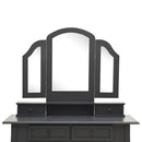 vidaXL szürke császárfa fésülködőasztal-szett ülőkével 100x40x146 cm