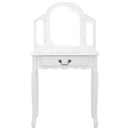 vidaXL fehér császárfa MDF fésülködőasztal ülőkével 65x36x128 cm