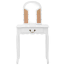 vidaXL fehér császárfa MDF fésülködőasztal ülőkével 65x36x128 cm