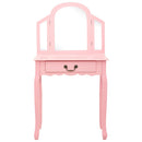 vidaXL rózsaszín császárfa MDF fésülködőasztal ülőkével 65x36x128 cm