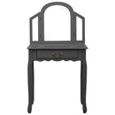 vidaXL szürke császárfa MDF fésülködőasztal ülőkével 65x36x128 cm