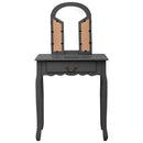 vidaXL szürke császárfa MDF fésülködőasztal ülőkével 65x36x128 cm