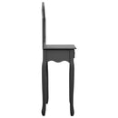 vidaXL szürke császárfa MDF fésülködőasztal ülőkével 65x36x128 cm