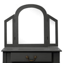 vidaXL szürke császárfa MDF fésülködőasztal ülőkével 65x36x128 cm