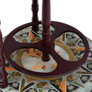 vidaXL kék földgömb alakú eukaliptuszfa bárszekrény/bortartó állvány