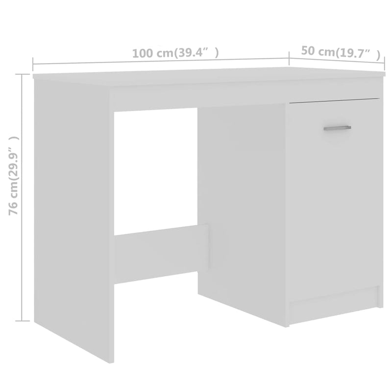 vidaXL fehér szerelt fa íróasztal 140 x 50 x 76 cm