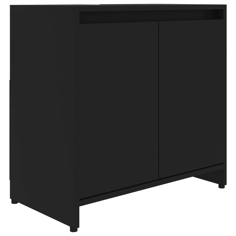 vidaXL fekete szerelt fa fürdőszobaszekrény 60 x 33 x 61 cm