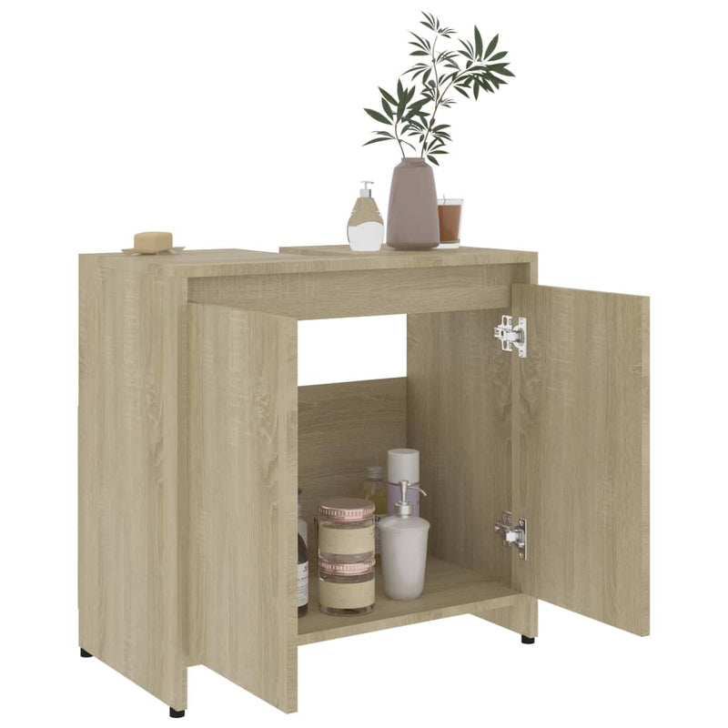 vidaXL sonoma tölgy színű szerelt fa fürdőszobaszekrény 60x33x61 cm