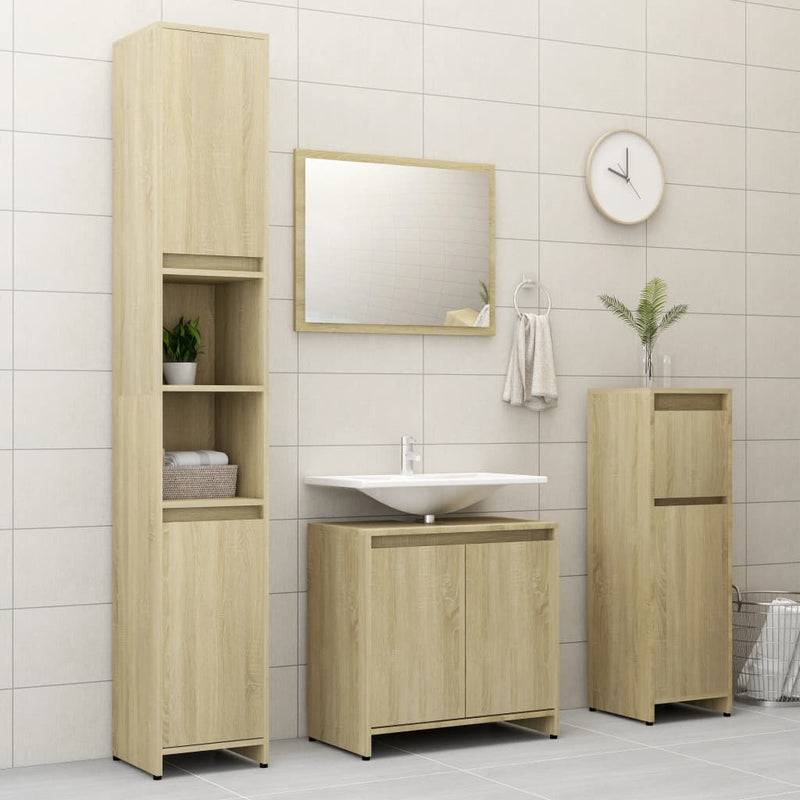vidaXL sonoma tölgy színű szerelt fa fürdőszobaszekrény 60x33x61 cm