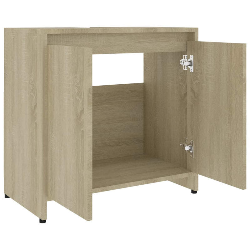 vidaXL sonoma tölgy színű szerelt fa fürdőszobaszekrény 60x33x61 cm