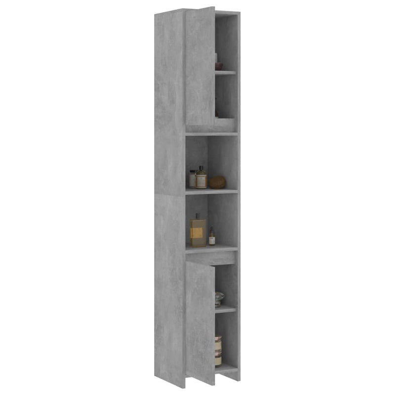 vidaXL betonszürke szerelt fa fürdőszobaszekrény 30 x 30 x 183,5 cm
