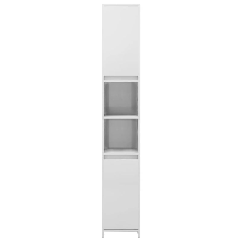 vidaXL magasfényű fehér szerelt fa fürdőszobaszekrény 30x30x183,5 cm