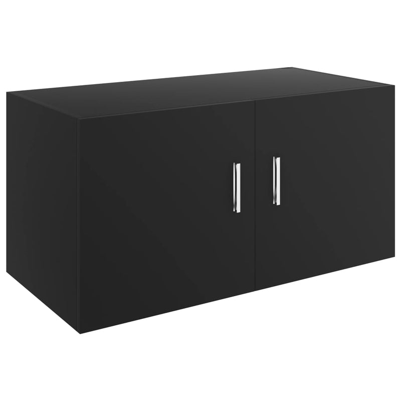 vidaXL fekete szerelt fa falra szerelhető szekrény 80 x 39 x 40 cm