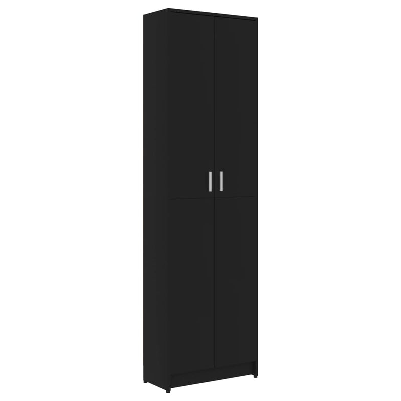 vidaXL fekete szerelt fa előszobaszekrény 55 x 25 x 189 cm