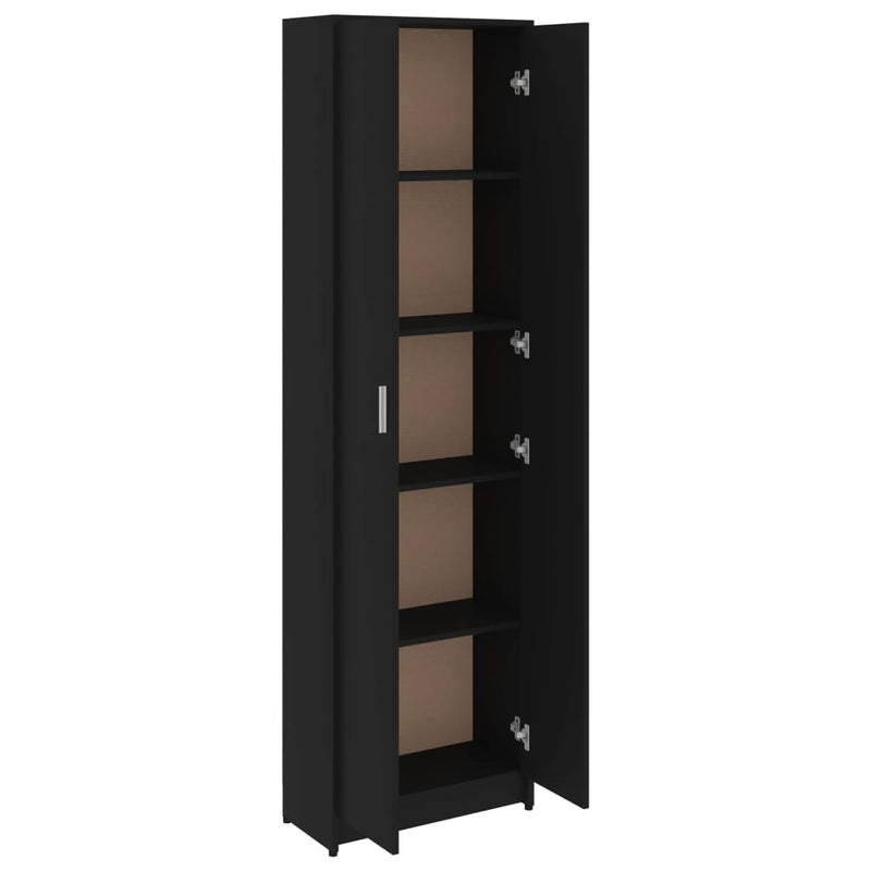 vidaXL fekete szerelt fa előszobaszekrény 55 x 25 x 189 cm
