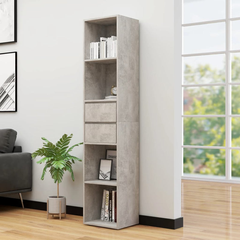 vidaXL betonszürke szerelt fa könyvszekrény 36 x 30 x 171 cm