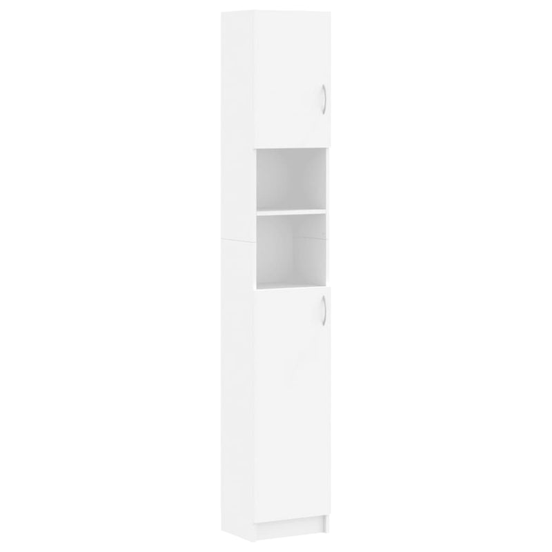 vidaXL fehér szerelt fa fürdőszobaszekrény 32 x 25,5 x 190 cm