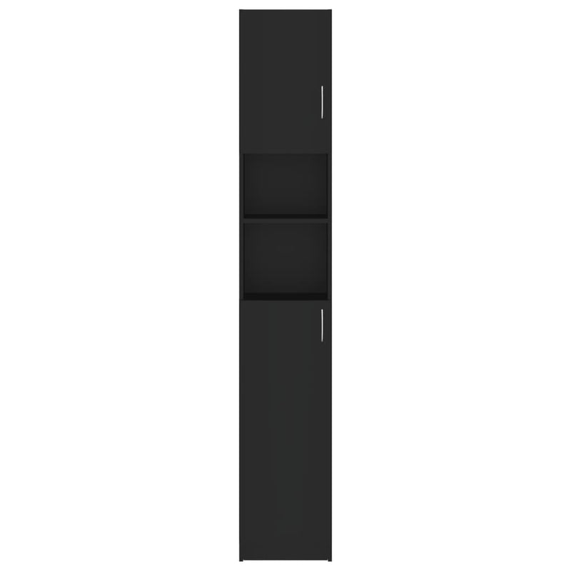 vidaXL fekete szerelt fa fürdőszobaszekrény 32 x 25,5 x 190 cm