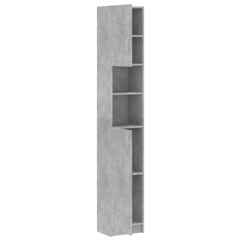 vidaXL betonszürke szerelt fa fürdőszobaszekrény 32 x 25,5 x 190 cm