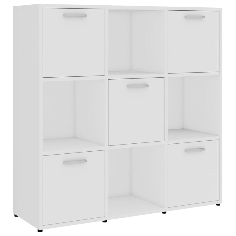 vidaXL fehér szerelt fa könyvszekrény 90 x 30 x 90 cm