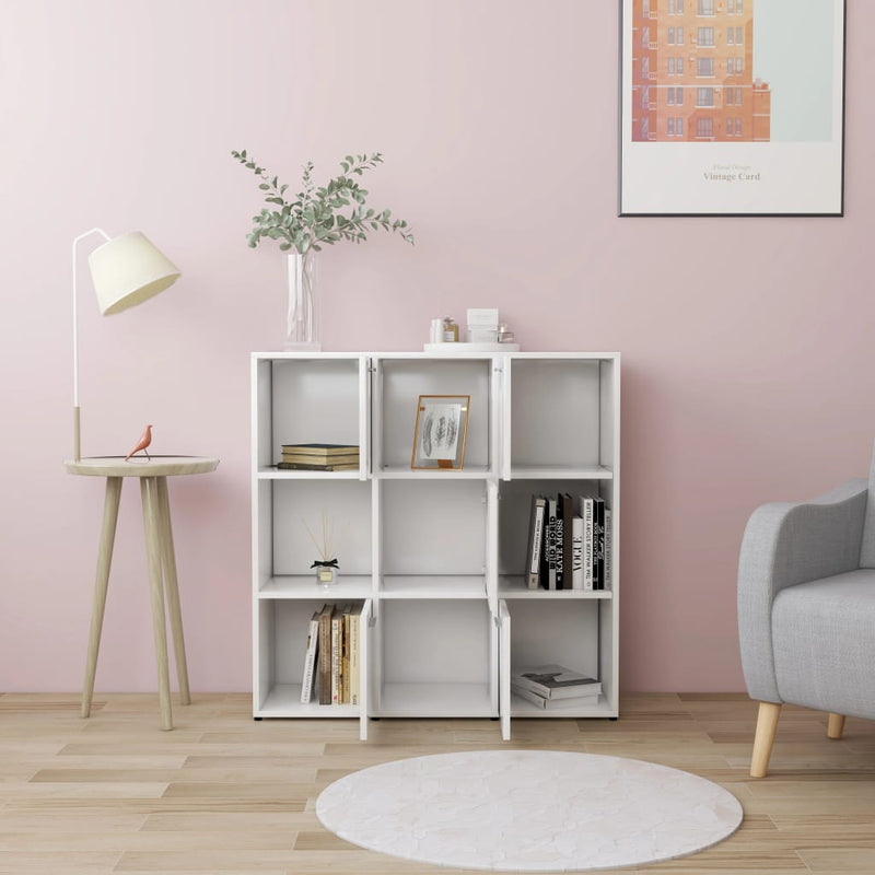 vidaXL fehér szerelt fa könyvszekrény 90 x 30 x 90 cm