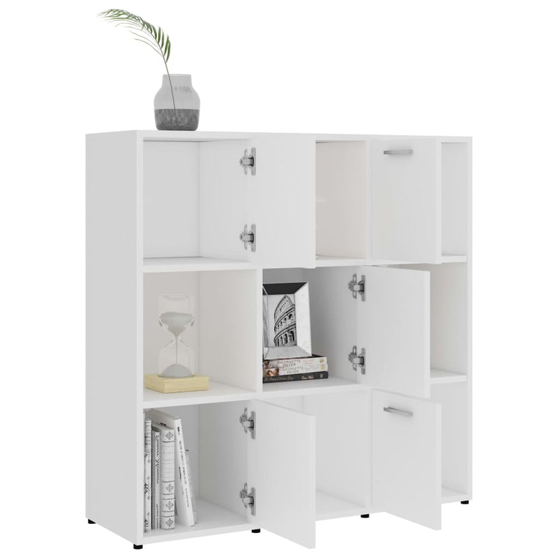 vidaXL fehér szerelt fa könyvszekrény 90 x 30 x 90 cm
