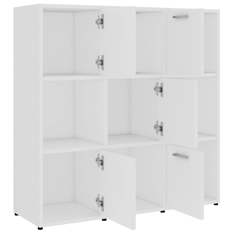 vidaXL fehér szerelt fa könyvszekrény 90 x 30 x 90 cm