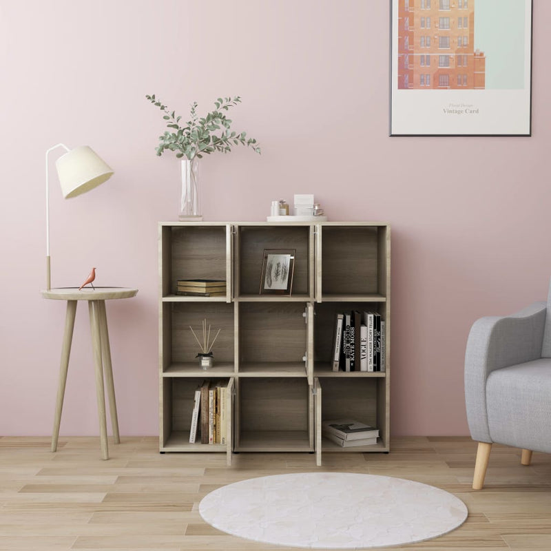 vidaXL sonoma tölgy színű szerelt fa könyvszekrény 90 x 30 x 90 cm