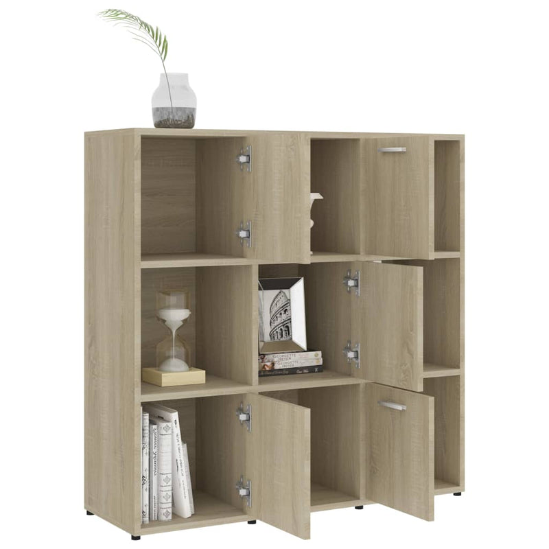 vidaXL sonoma tölgy színű szerelt fa könyvszekrény 90 x 30 x 90 cm