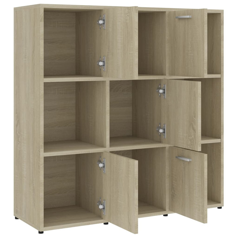 vidaXL sonoma tölgy színű szerelt fa könyvszekrény 90 x 30 x 90 cm