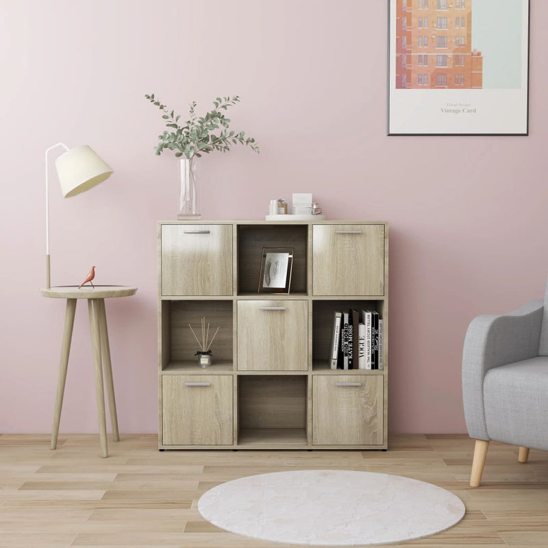 vidaXL sonoma tölgy színű szerelt fa könyvszekrény 90 x 30 x 90 cm