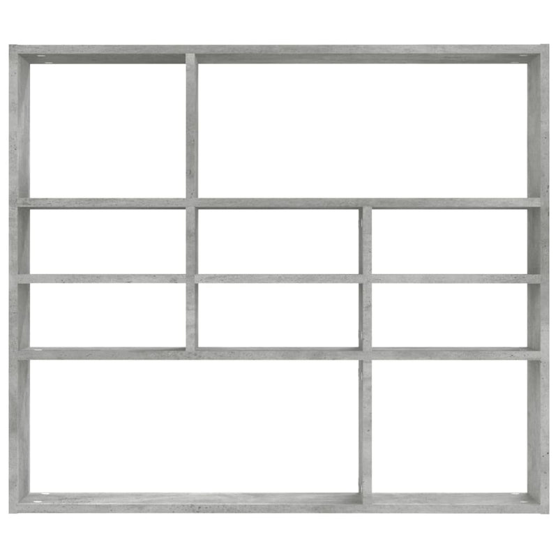 vidaXL betonszürke szerelt fa fali polc 90 x 16 x 78 cm