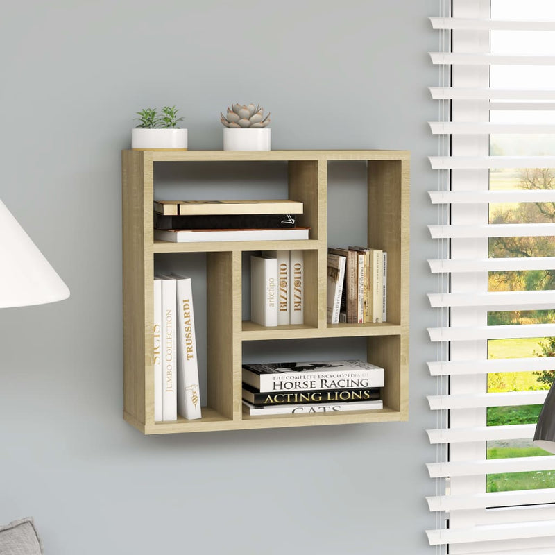 vidaXL sonoma tölgy szerelt fa fali polc 45,1 x 16 x 45,1 cm