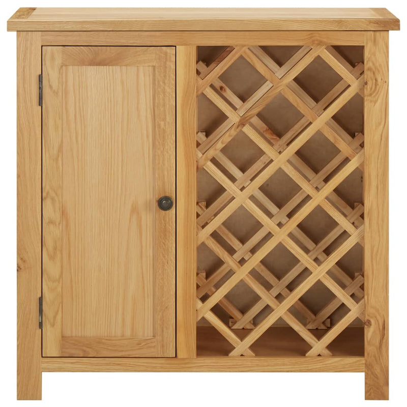 vidaXL tömör tölgyfa bortartó szekrény 11 palackhoz 80 x 32 x 80 cm