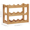 vidaXL tömör tölgyfa bortartó állvány 12 palackhoz 47 x 21 x 36 cm