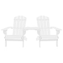 vidaXL fehér tömör fenyőfa kerti Adirondack székek teázóasztallal