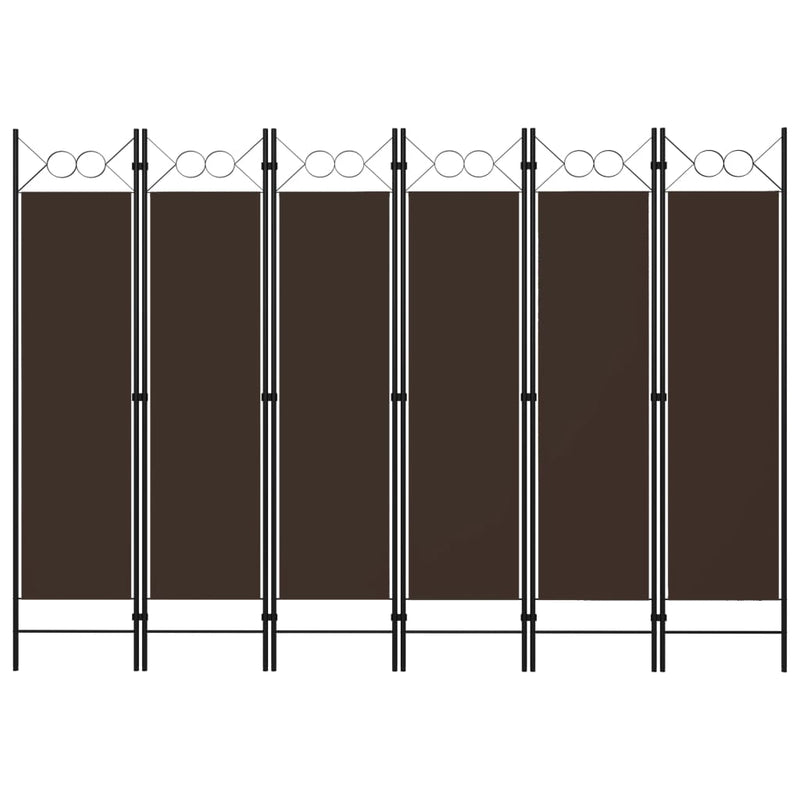 vidaXL barna 6 paneles paraván 240 x 180 cm