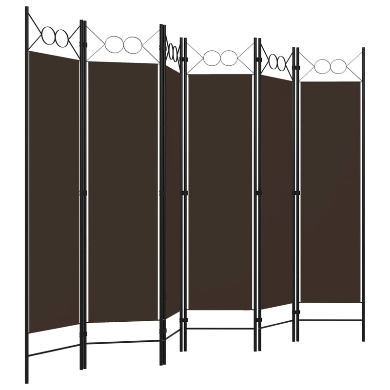vidaXL barna 6 paneles paraván 240 x 180 cm