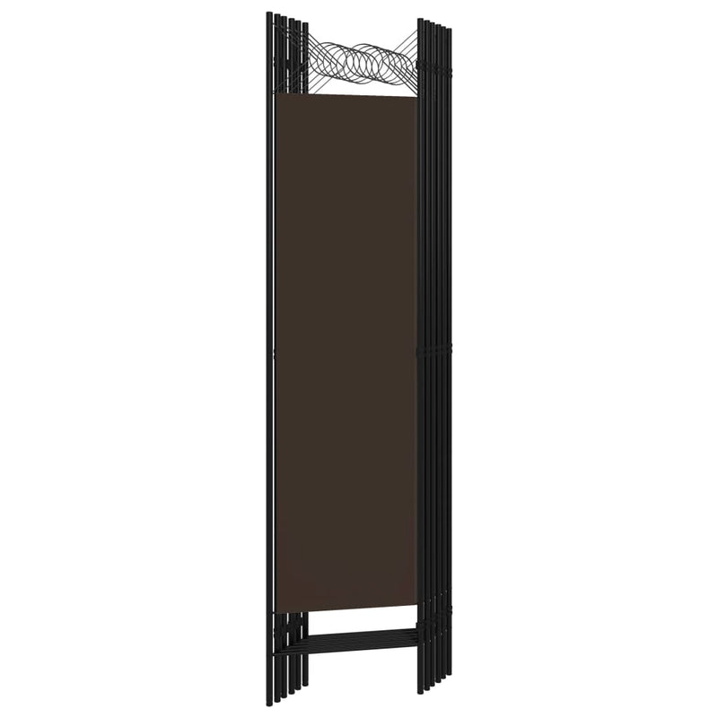 vidaXL barna 6 paneles paraván 240 x 180 cm